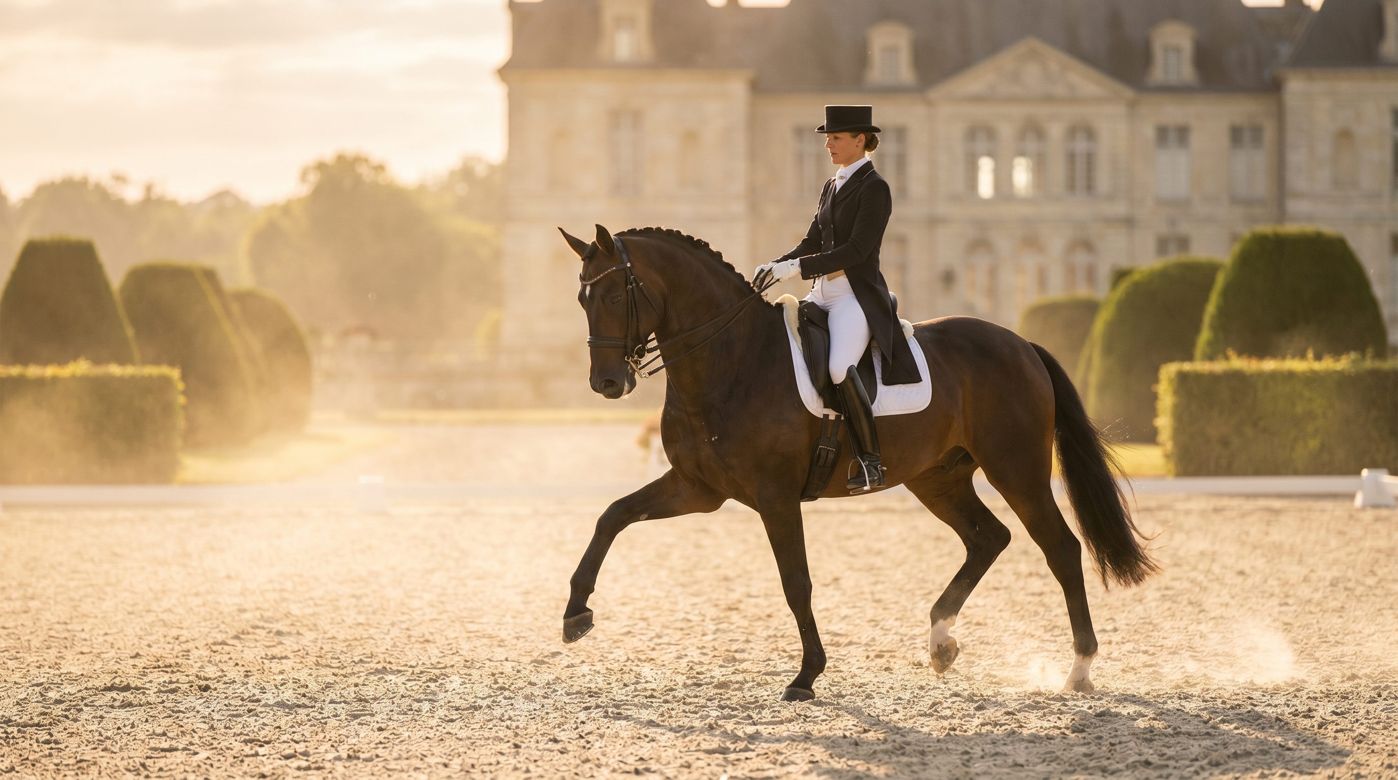 Dressage passage at a French estate